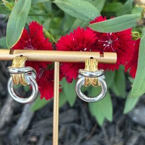 Elegant Two-Tone stainless steel Hoop Earrings